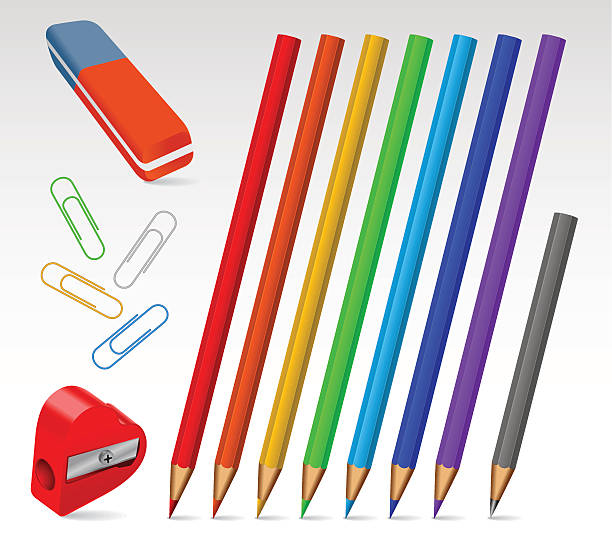 Colorful School set vector art illustration