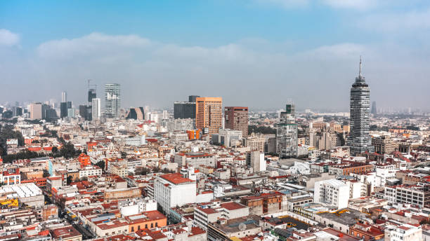 Aerial view of Mexico City stock photo