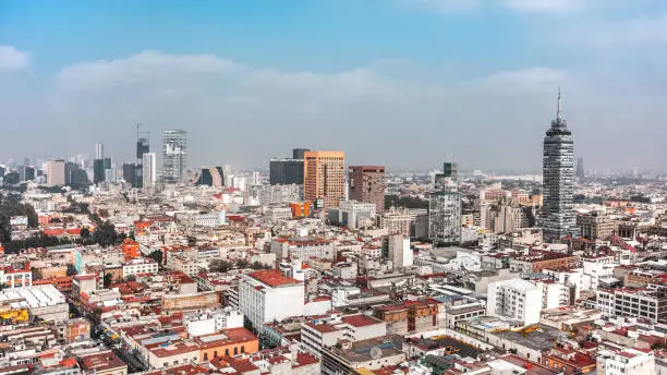 Aerial view of Mexico City the capital of Mexico