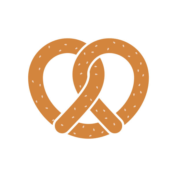 illustrations, cliparts, dessins animés et icônes de signe bretzel - pretzel isolated bread white background