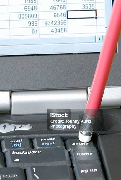 Delete Key Stock Photo - Download Image Now - Laptop, Number, Computer
