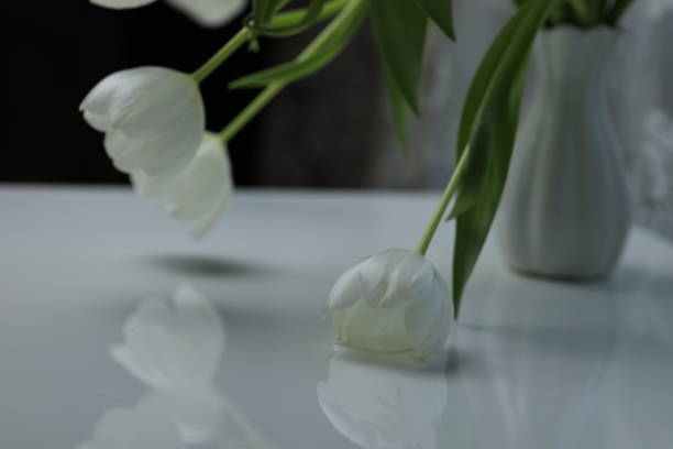 istock bowed tulip buds in a bouquet on the table 1371322010