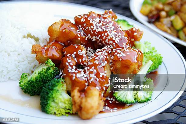 Sesame Chicken Stock Photo - Download Image Now - Assistance, Bright, Broccoli