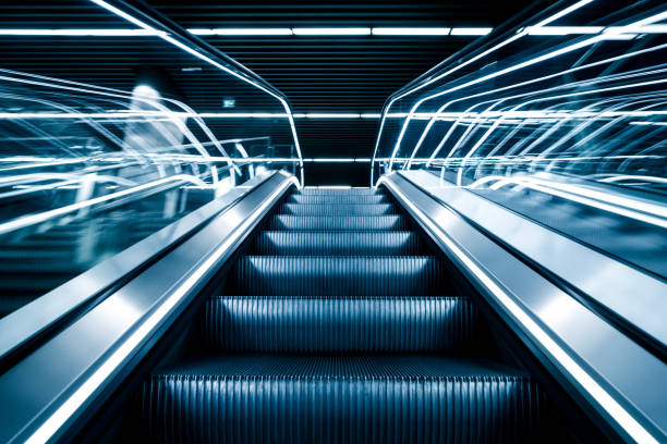 istock A long escalator on a subway station. 1371331009