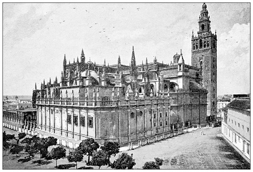 Antique travel photographs of Spain: Seville, Cathedral