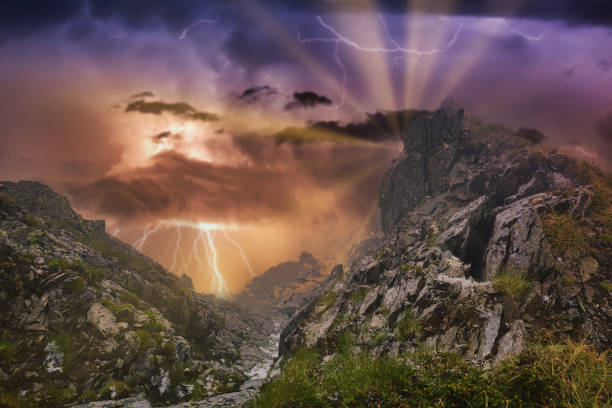 istock Rocky mountains storm and lightning 1371332365