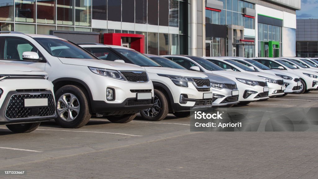 Cars For Sale Stock Lot Row. Cars For Sale Stock Lot Row. Car Dealer Inventory Car Stock Photo