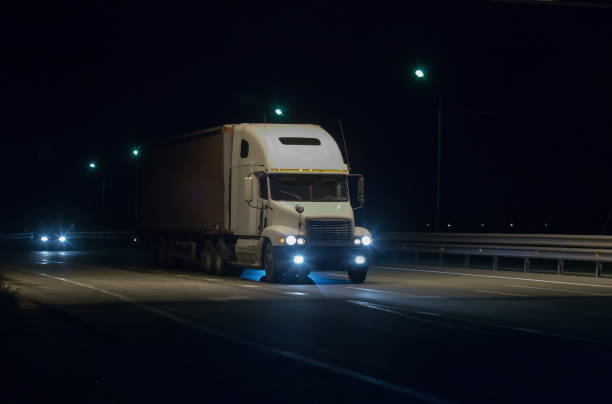 istock truck is moving on the highway 1371333817
