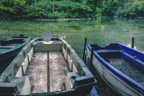 Rowing boats on a small lake.