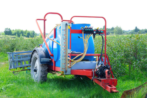 istock Herbicide spraying unit at a blueberry farm 1371342390