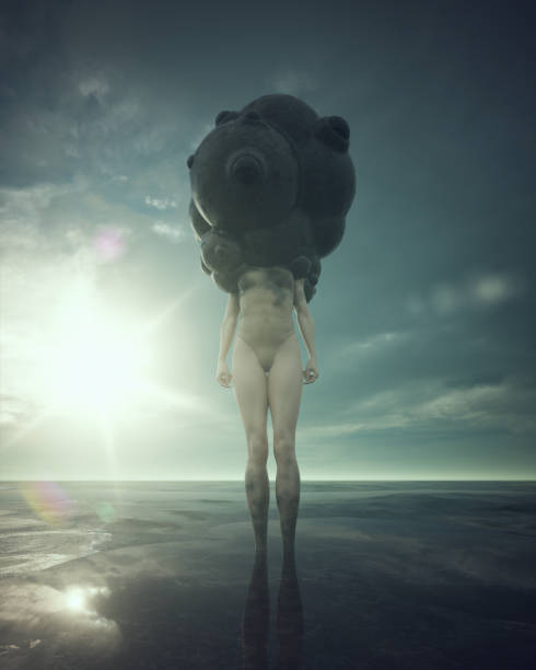 Alien Mind Control Body Snatcher Eyes Outer Space Woman Lens Flare Post Apocalyptic Paranormal Monster Muddy Beach Wasteland Portrait Low Wide Angle