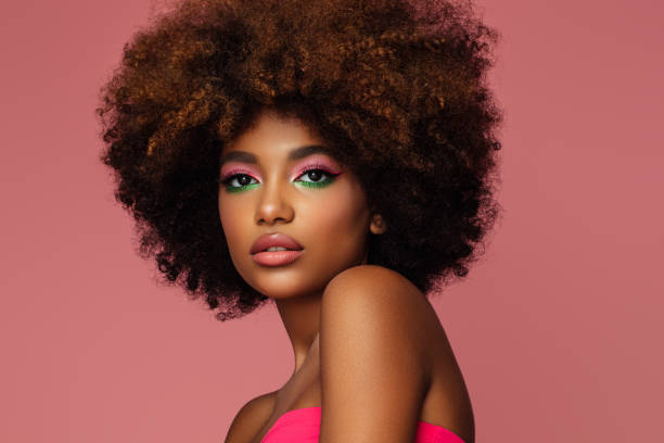 istock Beautiful afro woman with bright make-up 1371344985