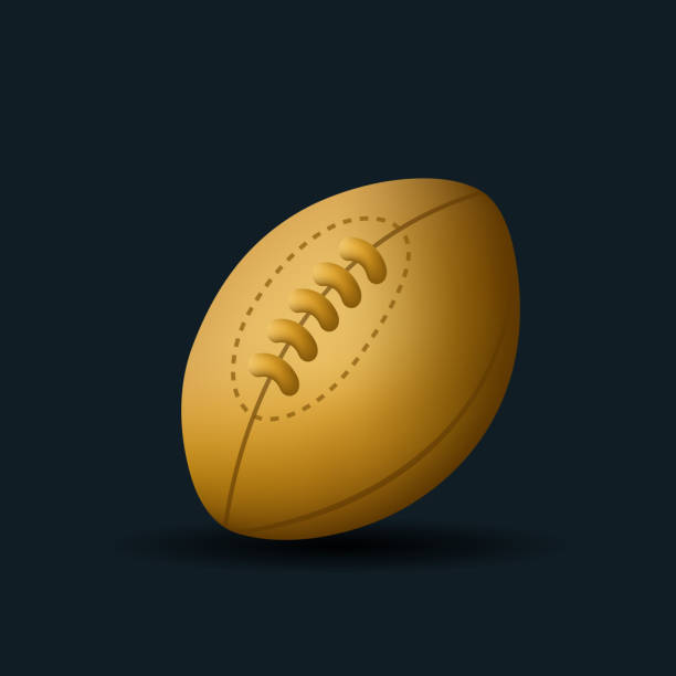 istock Golden American Football Ball vector Emoji illustration 1371346352