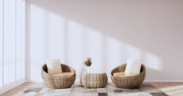 istock Interior,Living room modern minimalist has sofa on white wall background .3D rendering 1371348278