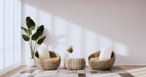 istock Interior,Living room modern minimalist has sofa on white wall background .3D rendering 1371348281