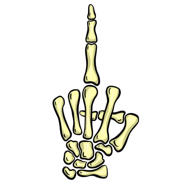 Vector illustration of Cartoon Skeleton Hand Gesture Illustration Vector for Halloween