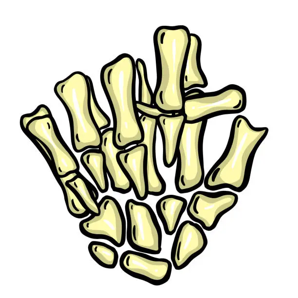 Vector illustration of Cartoon Skeleton Hand Gesture Illustration Vector for Halloween