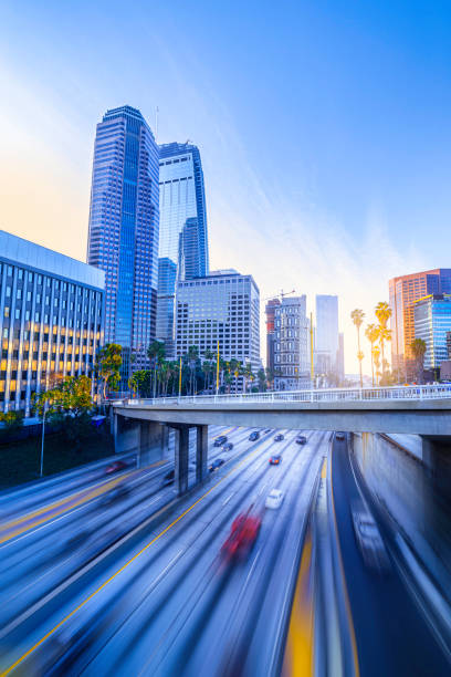 los angeles - traffic street city of los angeles los angeles county stock-fotos und bilder