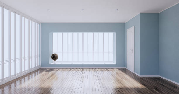 istock Cleaning room, Modern room empty mint wall on tiles floor. 3D rendering 1371351176