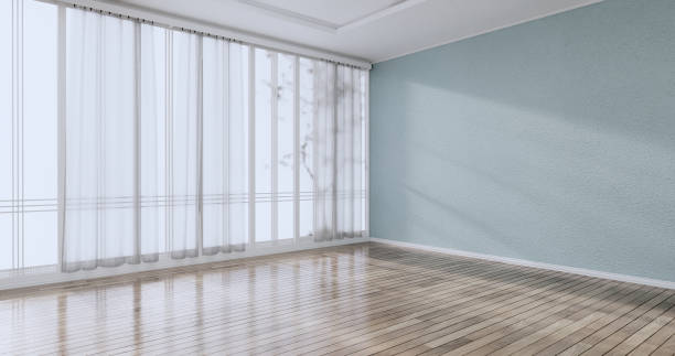 istock Cleaning room, Modern room empty mint wall on tiles floor. 3D rendering 1371351317