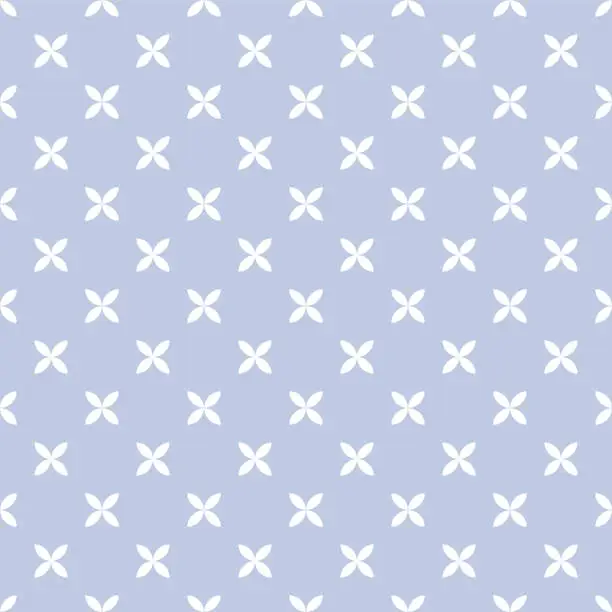 Vector illustration of Abstract seamless floral dots pattern on blue background.