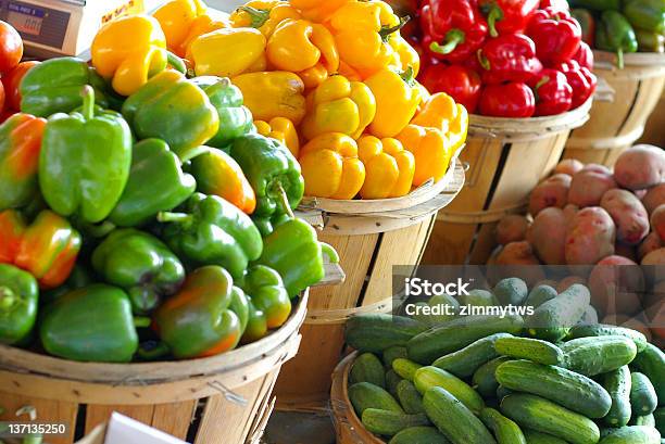 Veggies For Sale Stock Photo - Download Image Now - Bell Pepper, Buying, Farm