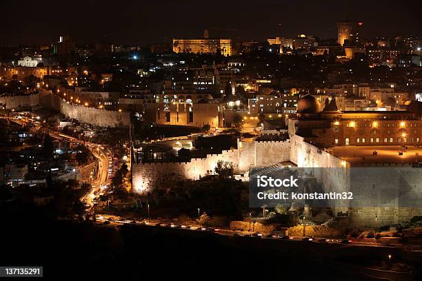 Nacht In Der Altstadt Von Jerusalem Temple Mount Mit Alaqsa Stockfoto und mehr Bilder von Architektur