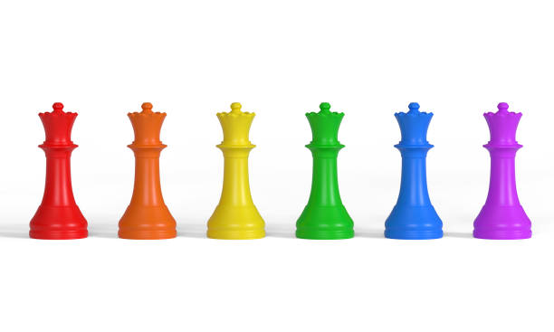 istock Row of multicolored queens 1371354236