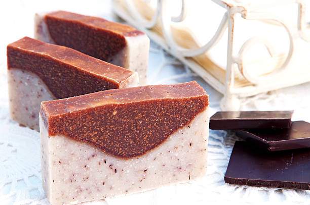 istock Home-made soap sandalwood and chocolate 137135915