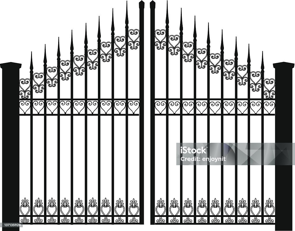 Love's Gate Vector image of an ornamental gate Wrought Iron stock vector