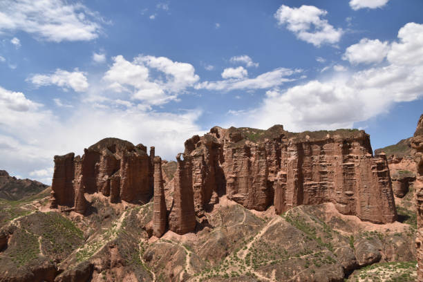 istock Mountain Landscape and Unique Rock Formations at Bingguo Danxi Landform 1371368115
