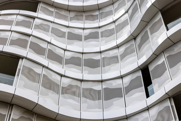 istock Closeup new, modern apartment building, background with copy space 1371368569