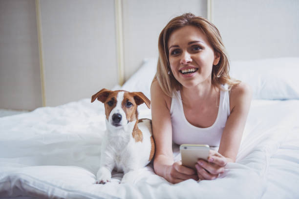 istock Beautiful girl with dog 1371371120