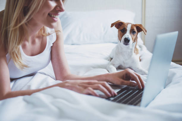 istock Beautiful girl with dog 1371371403