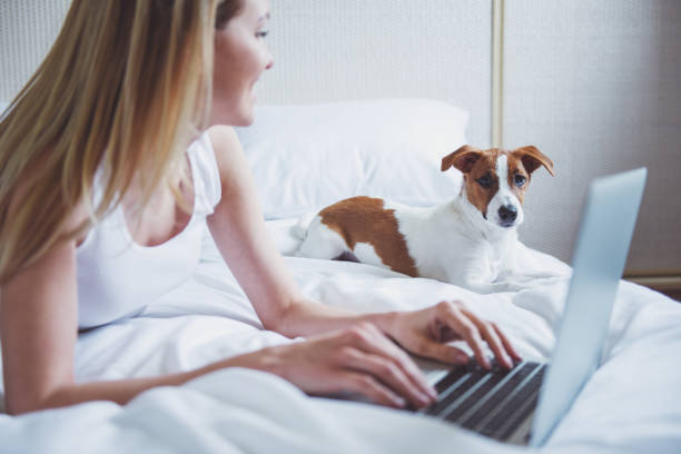 istock Beautiful girl with dog 1371372212