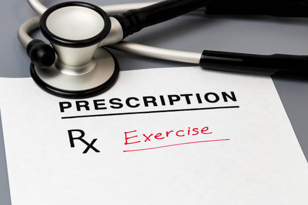 Prescription for exercise. Healthy living, healthy lifestyle and healthcare concept. stock photo