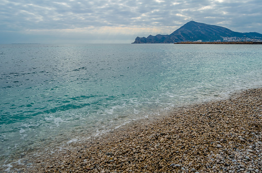 Seascape in the Mediterranean village of Altea (Alicante province), Spain