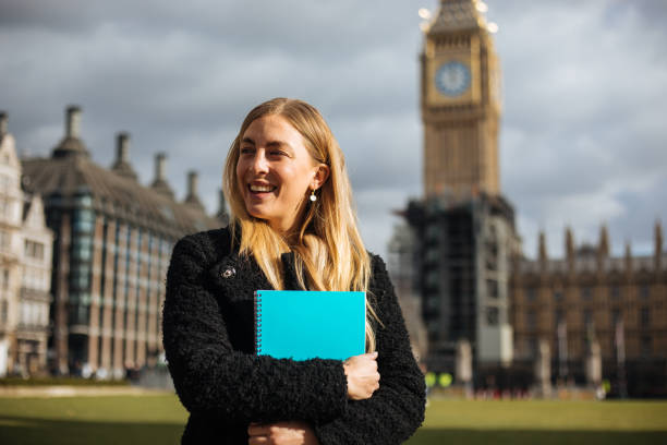 istock Happy female student in London 1371381238