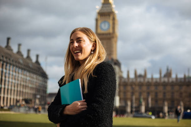 istock Happy female student in London 1371381274