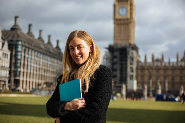 istock Happy female student in London 1371381334