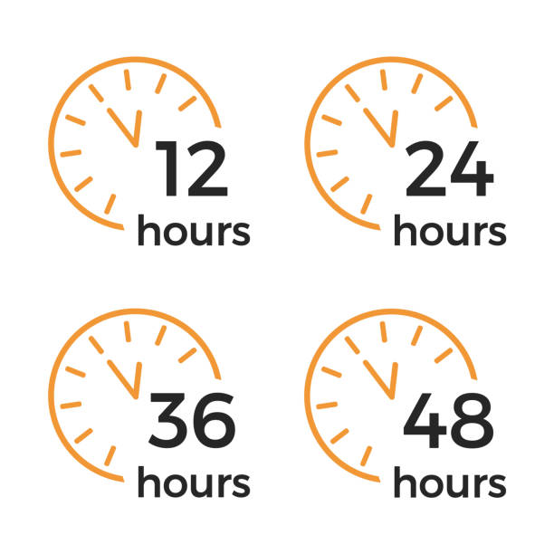 Various time stickers. 12, 24, 36 and 72 hours order execution or delivery service icons. Vector Various time stickers. 12, 24, 36 and 72 hours order execution or delivery service icons. Vector illustration Number 36 stock illustrations