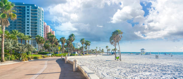 istock Clearwater beach with beautiful white sand in Florida USA 1371385921