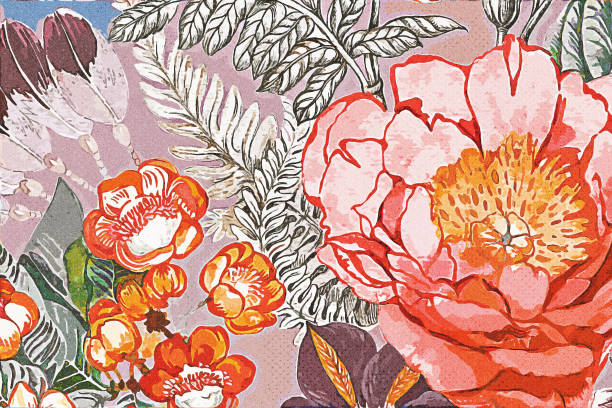 istock Abstract beautiful oil painting flower vintage illustration 1371405289