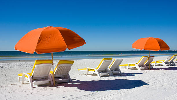 istock Beach Umbrellas and Lounge Chairs 137142697