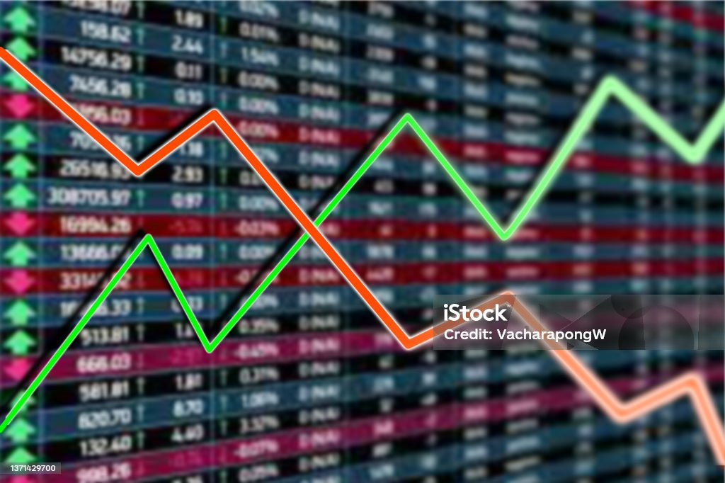 finance market graph show business volatility Stock Market and Exchange Stock Photo