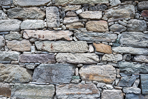 Different types of stone walls, rock wall,