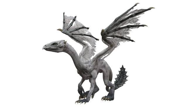 istock Fantasy dragon isolated on white 3d illustration 1371430672