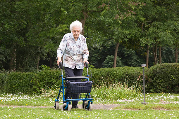 istock senior woman with walker 137144130