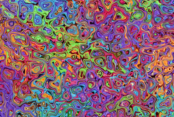 colorful psychedelic rainbow swirls background. - 幻覺色調的 個照片及圖片檔