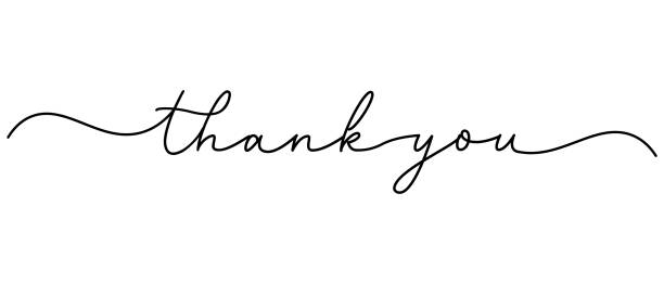 thank you calligraphy text vector banner. modern typography script, gratitude - thank you 幅插畫檔、美工圖案、卡通及圖標